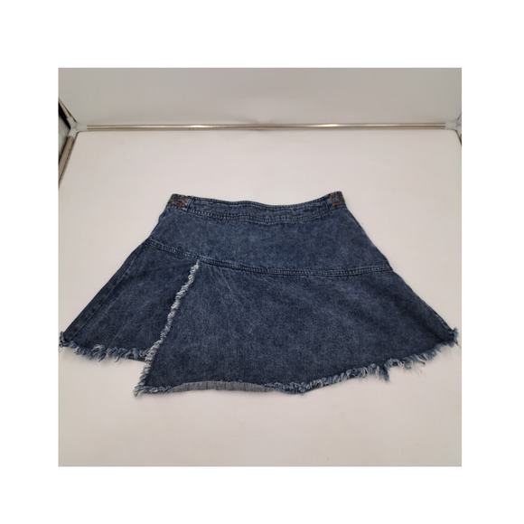 Generation K Denim Jean Y2K Raw Hem Mini Asymmetric Hem Skirt 10 - Picture 1 of 9